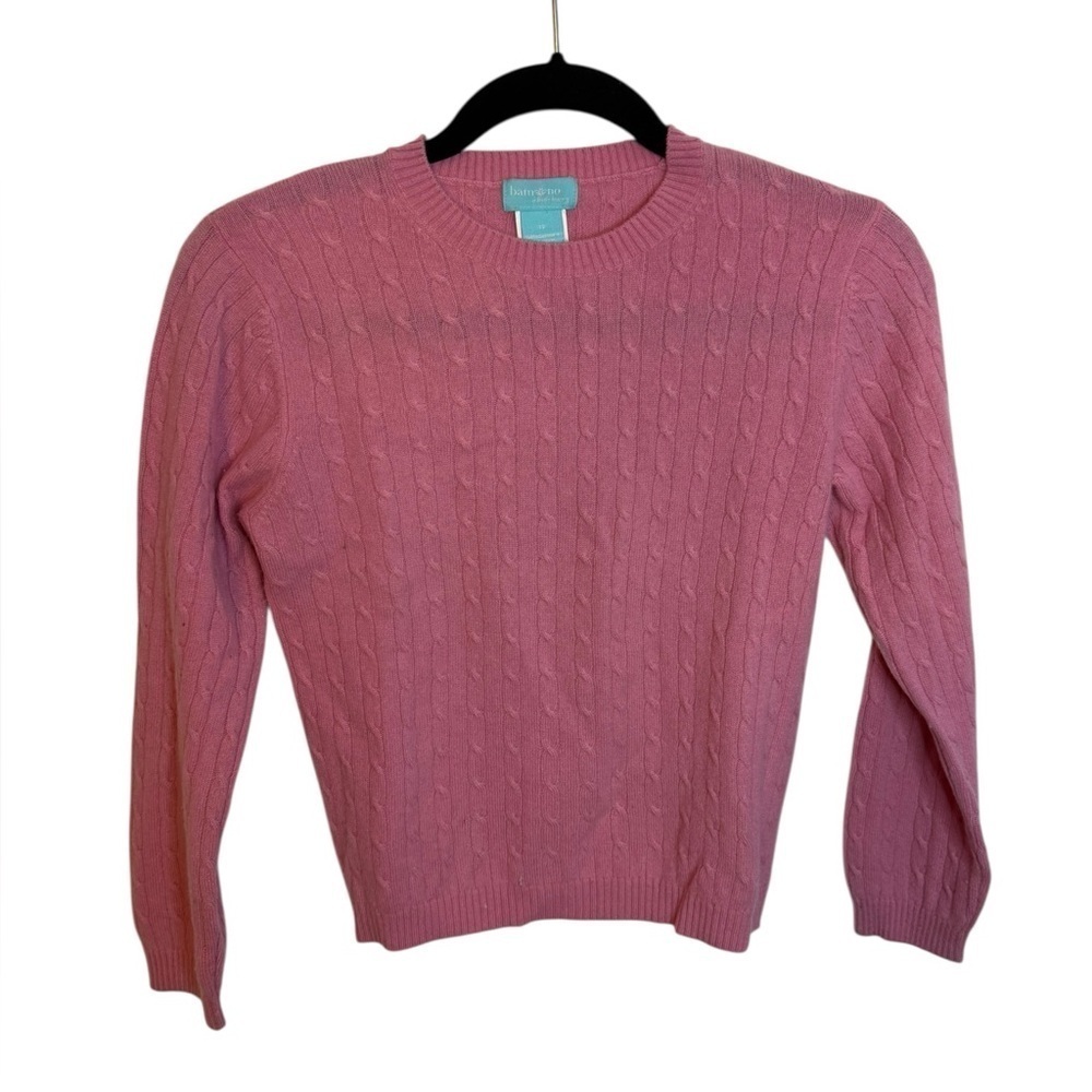 Bambino Girl’s Pink Cable Knit Cashmere Sweater